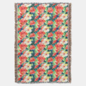 Colorful Hibiscus Pattern Deken (Voorkant Verticaal)