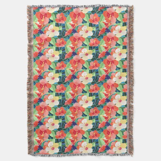 Colorful Hibiscus Pattern Deken (Voorkant Verticaal)