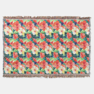 Colorful Hibiscus Pattern Deken