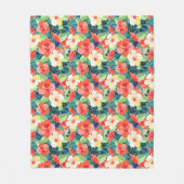 Colorful Hibiscus Pattern Fleece Deken (Voorkant)