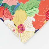 Colorful Hibiscus Pattern Fleece Deken (Hoek)