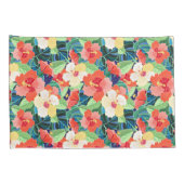 Colorful Hibiscus Pattern Kussensloop (Achterkant-Rechts)