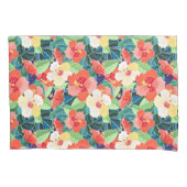 Colorful Hibiscus Pattern Kussensloop (Voorkant-Links)
