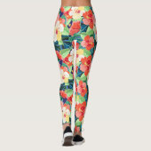 Colorful Hibiscus Pattern Leggings (Achterkant)