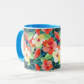 Colorful Hibiscus Pattern Mok (Voorkant links)