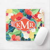Colorful Hibiscus Pattern | Monogram Muismat (Met muis)
