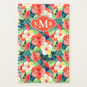 Colorful Hibiscus Pattern | Monogram Planner (Voorkant)