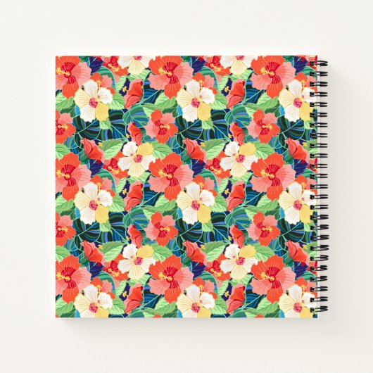 Colorful Hibiscus Pattern Notitieboek (Achterkant)