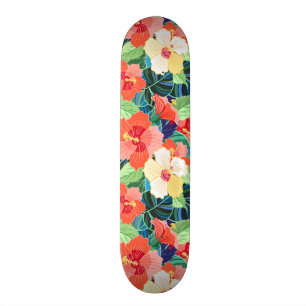 Colorful Hibiscus Pattern Persoonlijk Skateboard