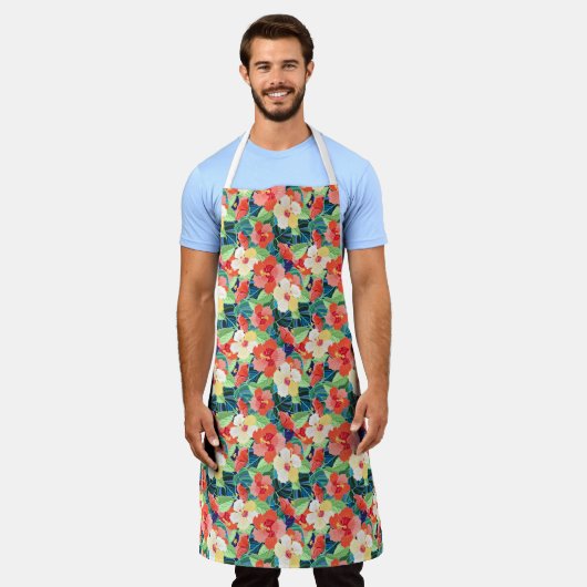 Colorful Hibiscus Pattern Schort (Gedragen)