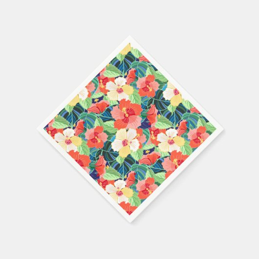 Colorful Hibiscus Pattern Servet (Hoek)
