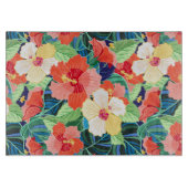 Colorful Hibiscus Pattern Snijplank (Voorkant)
