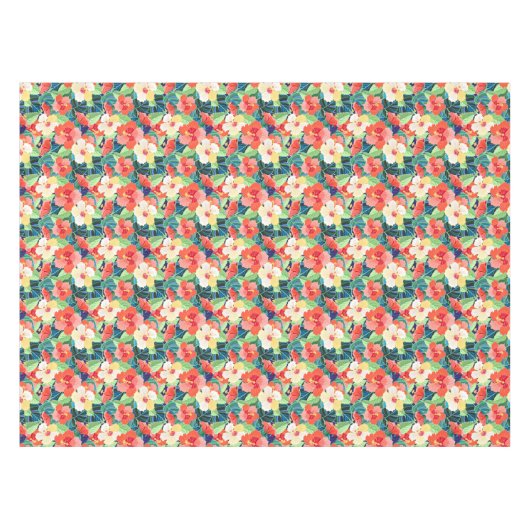 Colorful Hibiscus Pattern Tafelkleed (Voorkant (Horizontaal))
