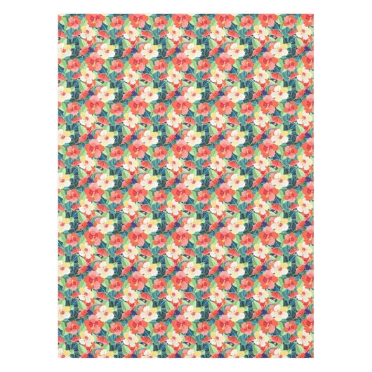Colorful Hibiscus Pattern Tafelkleed (Voorkant)