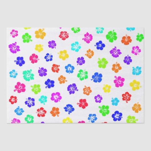 Colorful Hibiscus Print Tissuepapier (Voorkant)