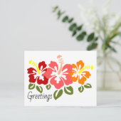 Colorful Hibiscus Trio Briefkaart (Staand voorkant)