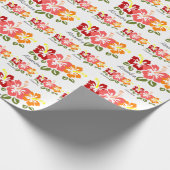 Colorful Hibiscus Trio Persoonlijk Cadeaupapier (Hoek)