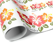 Colorful Hibiscus Trio Persoonlijk Cadeaupapier (Rol Hoek)