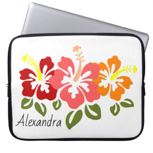 Colorful Hibiscus Trio Persoonlijk Laptop Sleeve