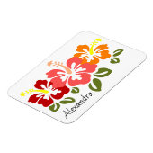 Colorful Hibiscus Trio Persoonlijk Magneet (Linkerzijde)