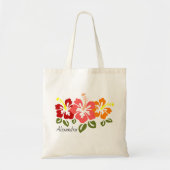 Colorful Hibiscus Trio Persoonlijk Tote Bag (Voorkant)