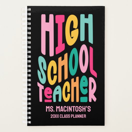 Colorful High School Teacher Class Planner (Voorkant)