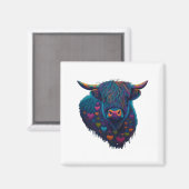Colorful Highland Cow Valentines Day Farm Cow 2  Magneet (Voorkant / Achterkant)