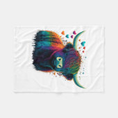 Colorful Highland Cow Valentines Day Farm Cow  Fleece Deken (Voorkant (Horizontaal))