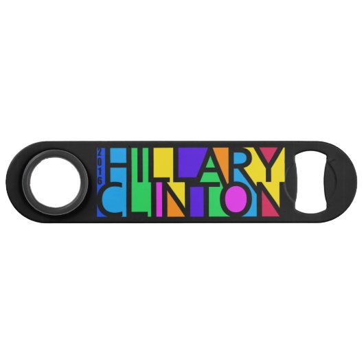 Colorful Hillary Clinton 2016 aangepaste flessenop Speed Flessenopener (Voorkant (Horizontaal))