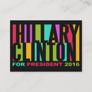 Colorful Hillary Clinton 2016 aangepaste visitekaa Visitekaartje