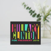 Colorful Hillary Clinton 2016 briefkaart (Staand voorkant)