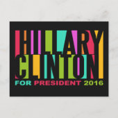 Colorful Hillary Clinton 2016 briefkaart (Voorkant)