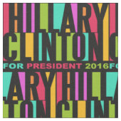 Colorful Hillary Clinton 2016 fabric Stof (Close Up)