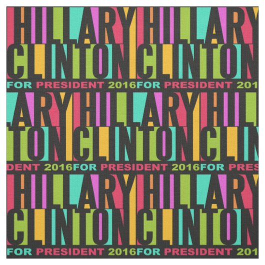Colorful Hillary Clinton 2016 fabric Stof (Swatch)