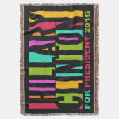 Colorful Hillary Clinton 2016 goot deken (Voorkant Verticaal)