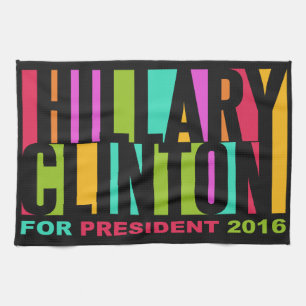 Colorful Hillary Clinton 2016 handdoek