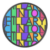 Colorful Hillary Clinton 2016 hockey puck (Voorkant)