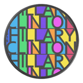 Colorful Hillary Clinton 2016 hockey puck