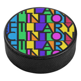 Colorful Hillary Clinton 2016 hockey puck