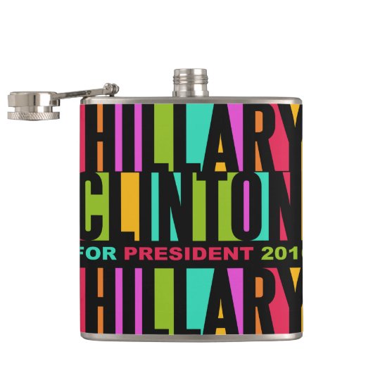Colorful Hillary Clinton 2016-kolven Heupfles (Geopend)