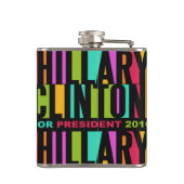 Colorful Hillary Clinton 2016-kolven Heupfles (Achterkant)