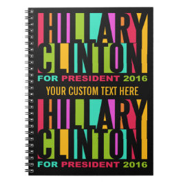 Colorful Hillary Clinton 2016-laptop Notitieboek