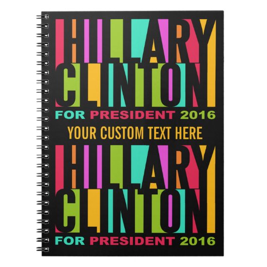 Colorful Hillary Clinton 2016-laptop Notitieboek (Voorkant)