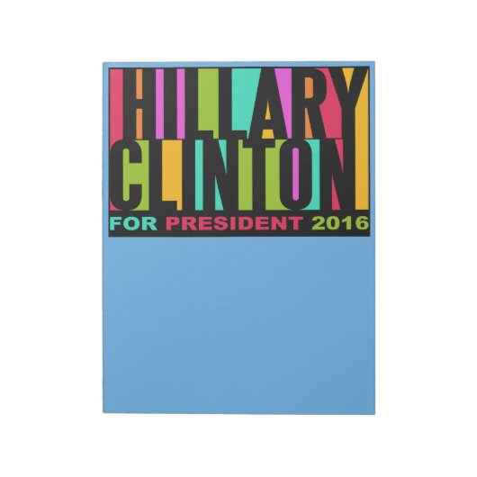Colorful Hillary Clinton 2016-laptops Notitieblok (Linkerzijde)