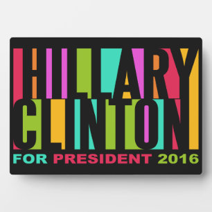 Colorful Hillary Clinton 2016 plaque Fotoplaat