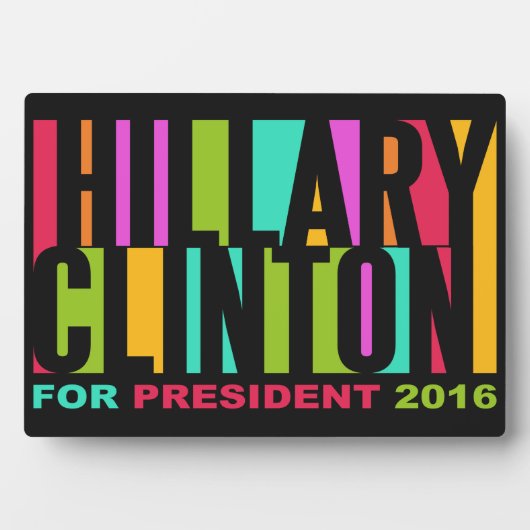 Colorful Hillary Clinton 2016 plaque Fotoplaat (voorkant)