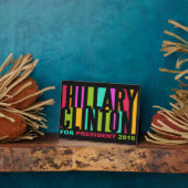 Colorful Hillary Clinton 2016 plaque Fotoplaat (Zijkant)