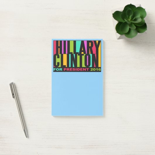 Colorful Hillary Clinton 2016 Post-it notes (Kantoor)