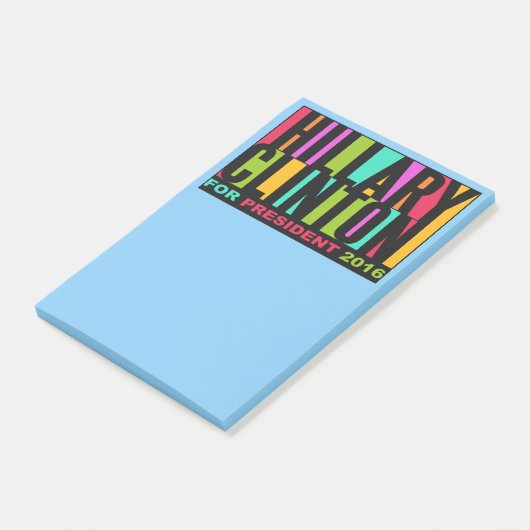 Colorful Hillary Clinton 2016 Post-it notes (Schuin)