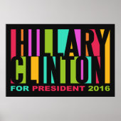 Colorful Hillary Clinton 2016 poster (Voorkant)